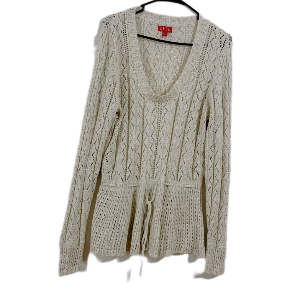 Elle Women's V-Neck Cream Sweater